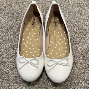 Cat & Jack White Polka-Dot Insole Ballet Flats with Bow
